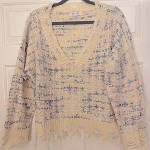 She + Sky distressed sweater